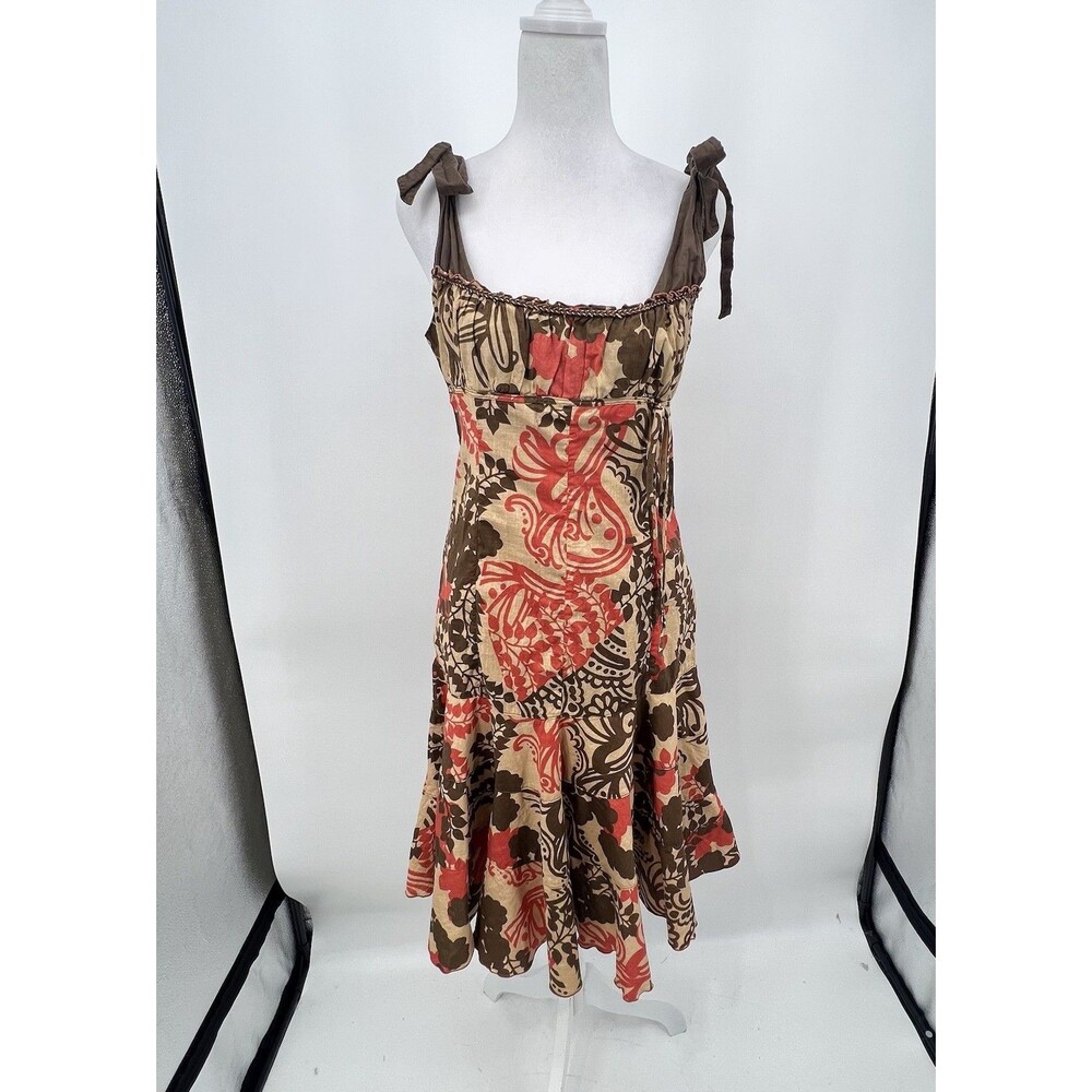 DKNY Jeans Y2K Womens Sundress Dress Size 4 Babydoll Cotton Sleeveless Tie Strap